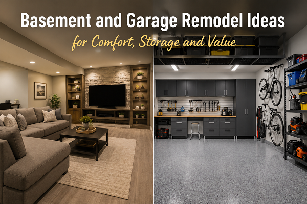 Basement and garage remodel inspiration